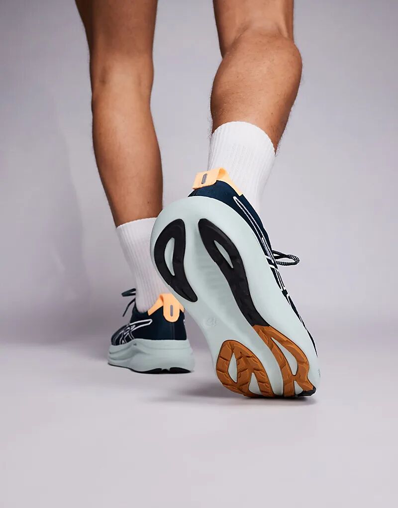 Кроссовки для бега Asics Gel-Nimbus 27 Tr в каменном и сине-зеленом цветах — фото 3