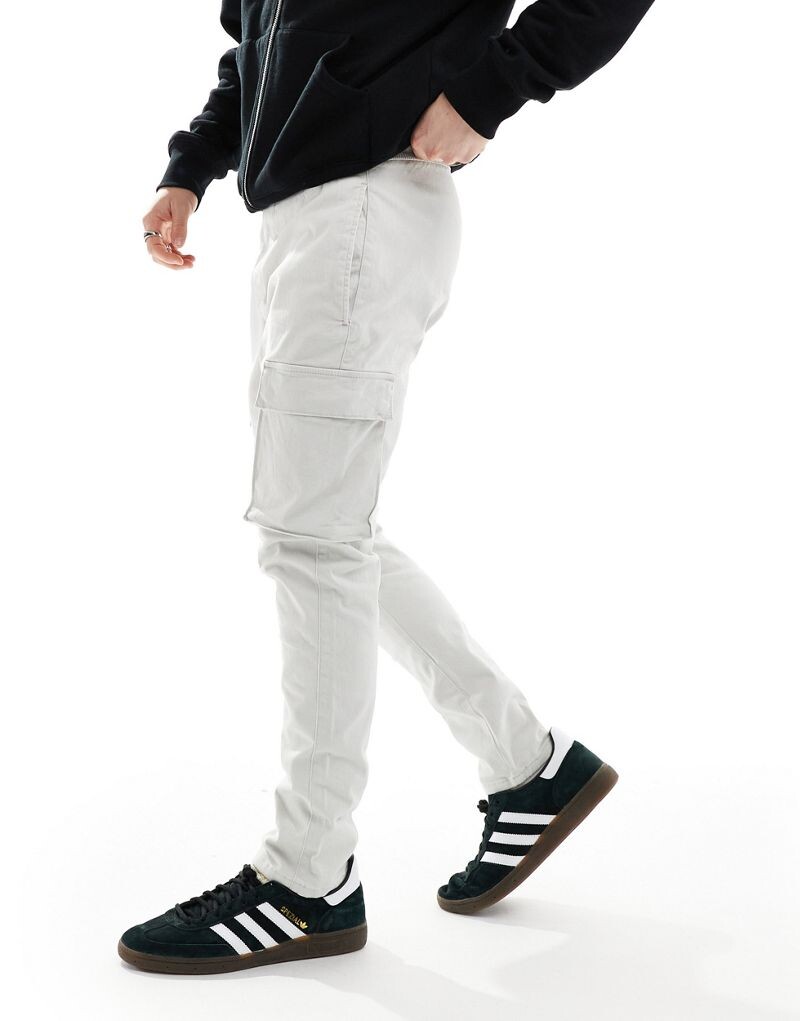 

Светло-серые узкие зауженные брюки карго Only & Sons