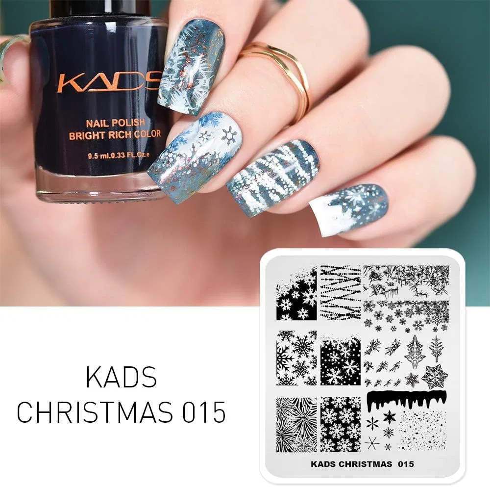 Пластины для стемпинга с рождественскими узорами Alexnailart — фото 3