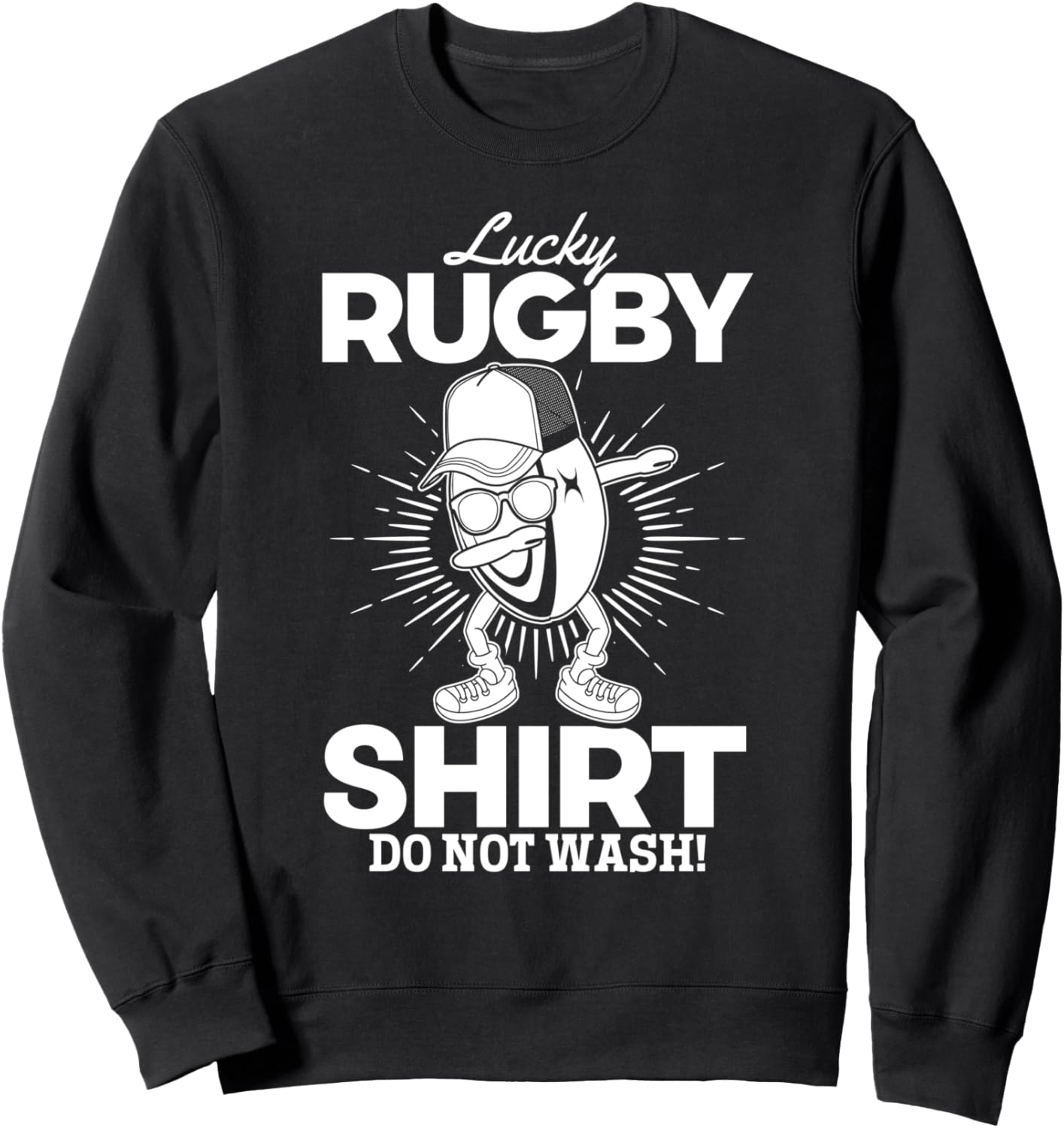 

Толстовка для регби Lucky Rugby Shirt. Не стирать. Забавная толстовка с цитатами о регби Funny Rugby Quotes, черный