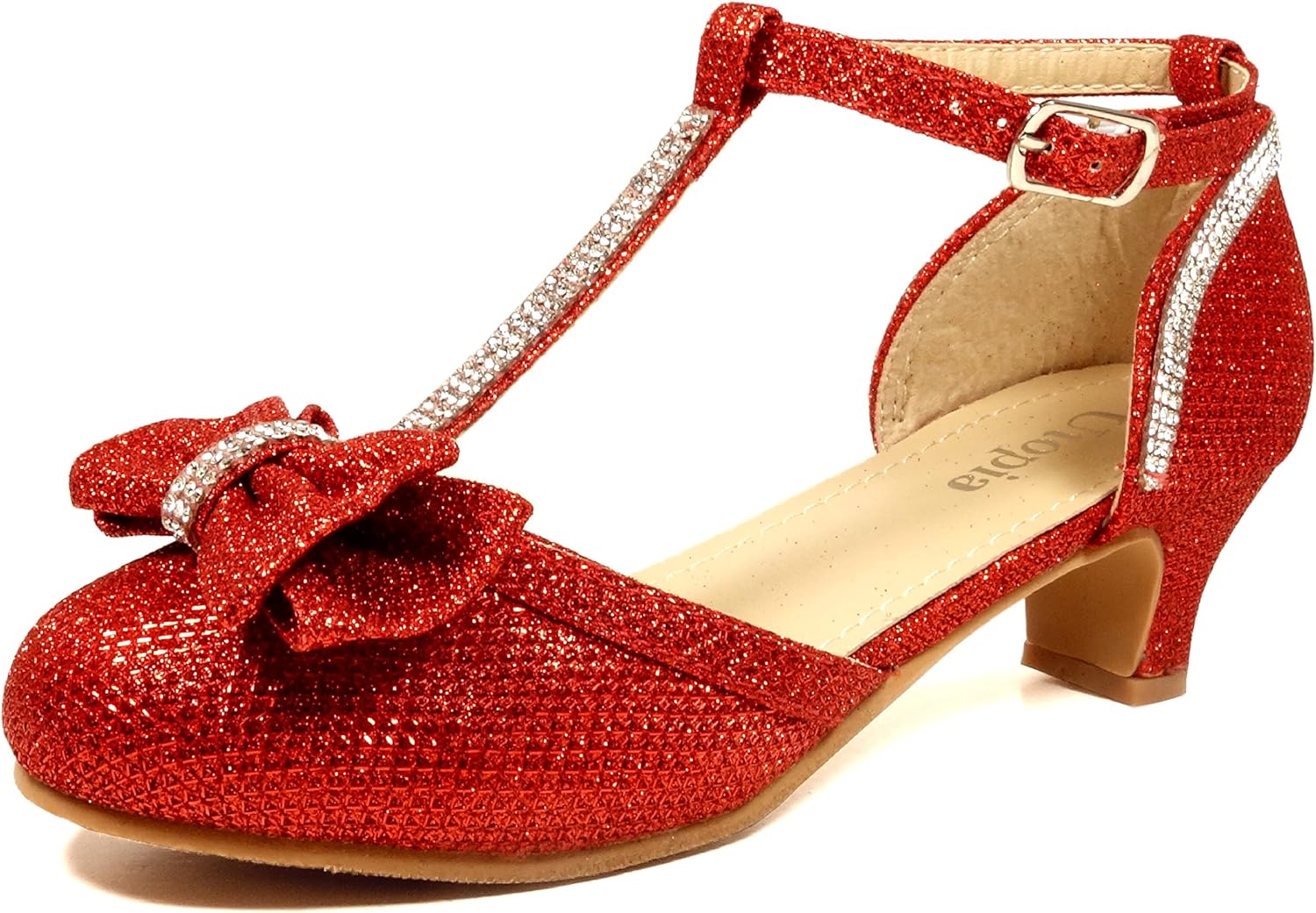 

Детские сандалии для девочек Nova Utopia с низким и средним каблуком, платье и обувь для девочки с цветами (размер 9-4) Nova Footwear, красный