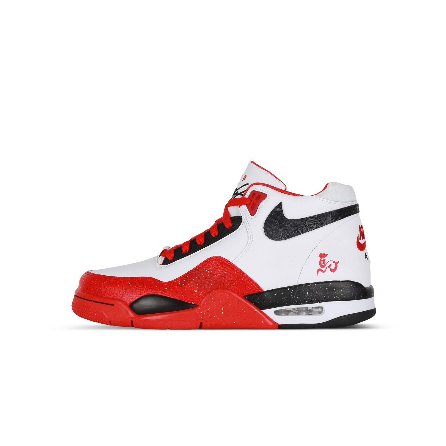 

Flight Legacy Lead The Charge Cushioning Abrasion Resistant Coverage Mid top Vintage Basketball Shoes Unisex Nike, красный черный