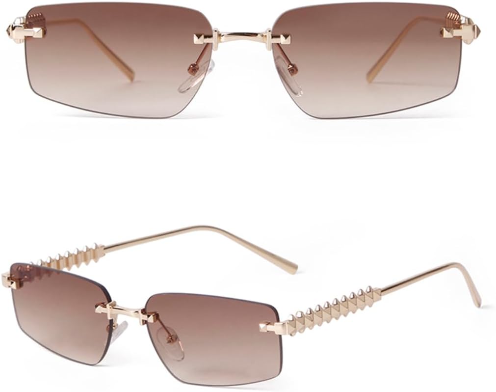 

Солнцезащитные очки без оправы с градиентным переходом цвета для женщин и мужчин, прямоугольные, модные, роскошные, для уличной фотосъемки, с защитой от УФ-излучения UV400 VFDHN, 5