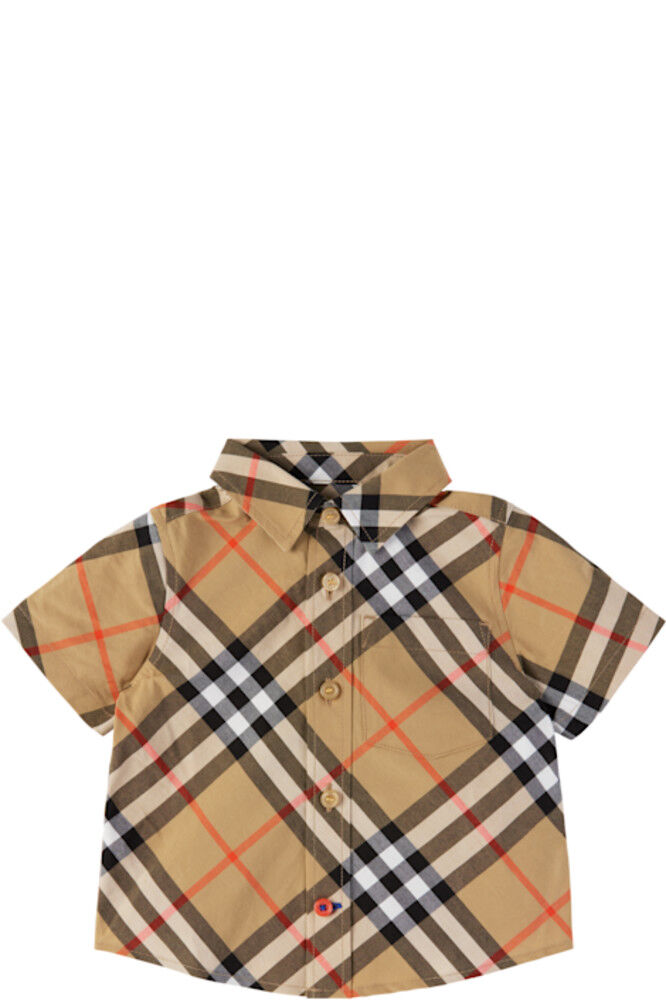 

Бежевая хлопковая рубашка в клетку Burberry