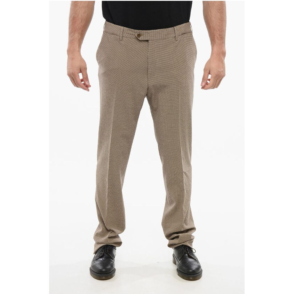 

Хлопковые брюки с мелким узором в клетку Corneliani, Brown