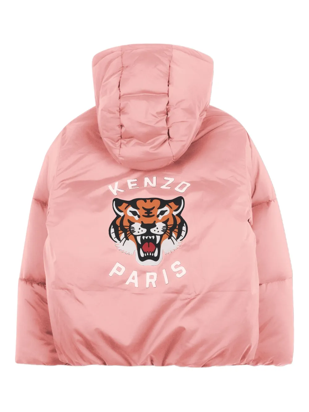 Пуховик с капюшоном Kenzo Kids, розовый