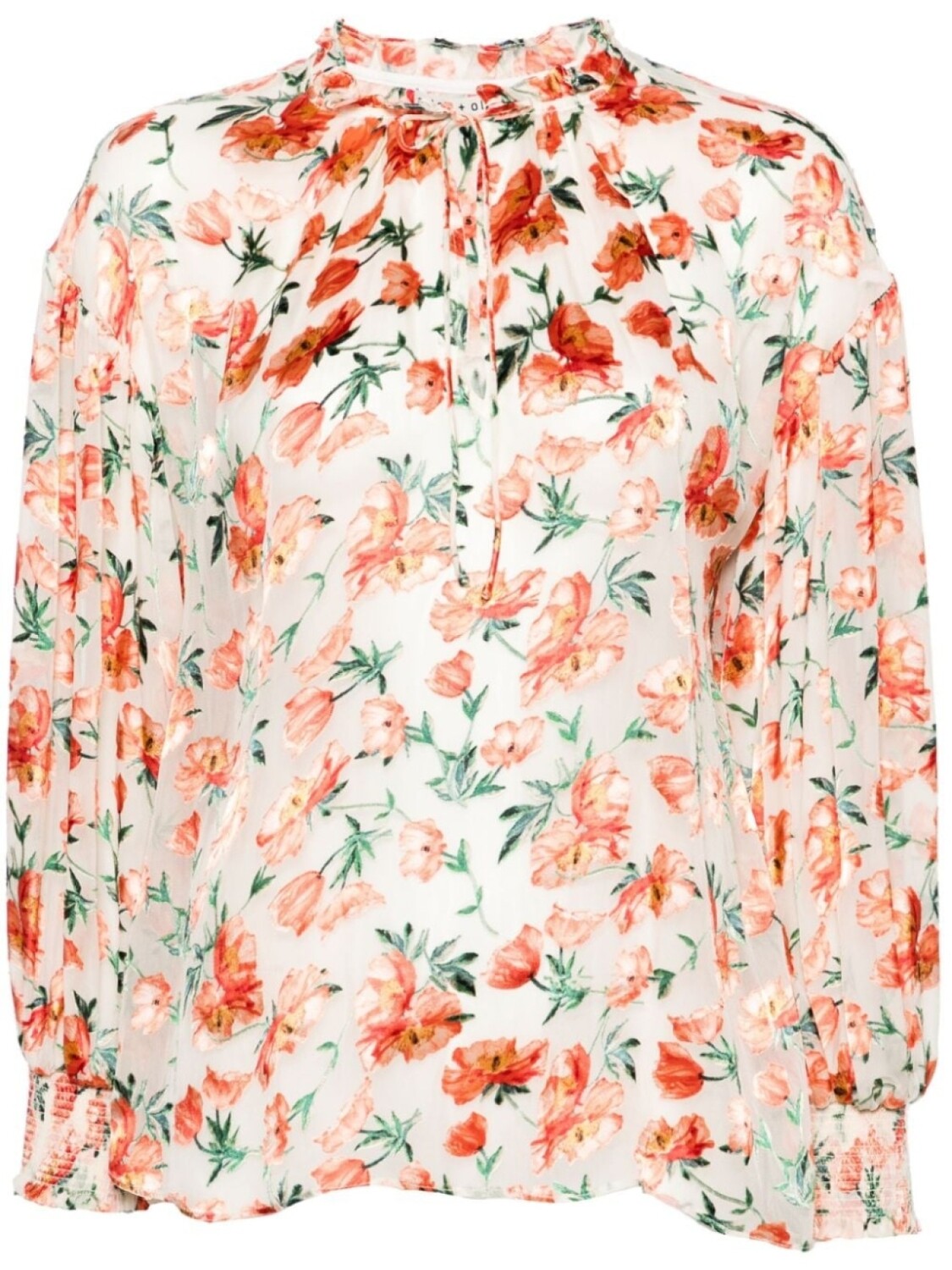 

Alice + olivia блузка Julius из органзы с цветочным жаккардом, нейтральный цвет