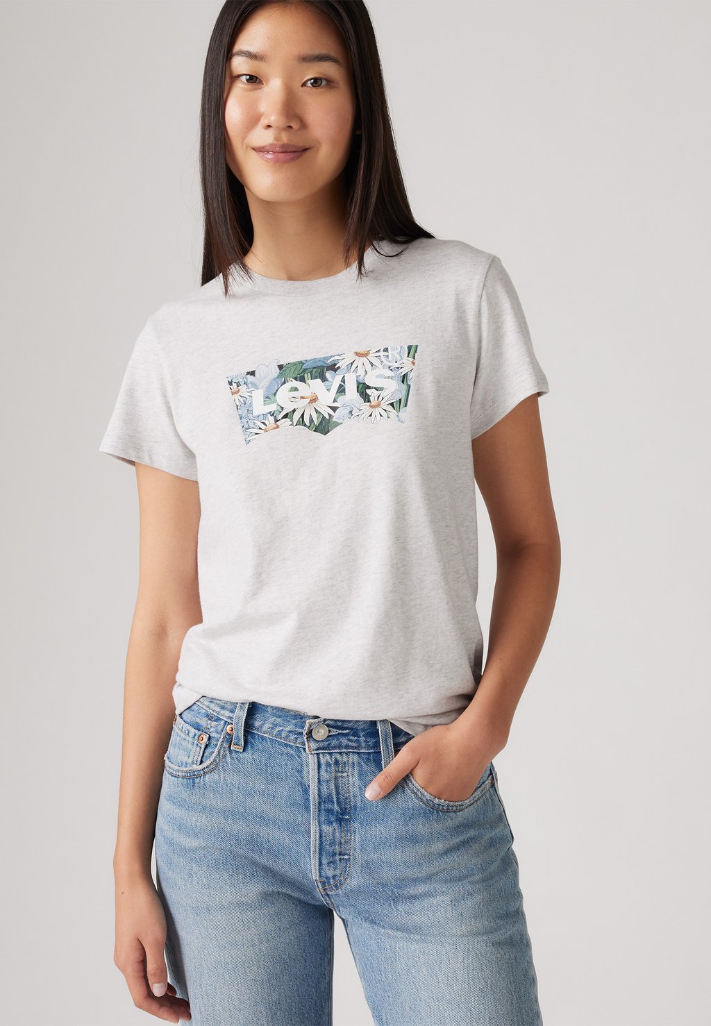 

Футболка с принтом THE PERFECT TEE Levi's, светло-серый