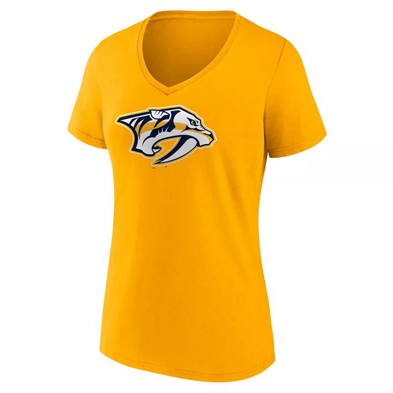 

Женская футболка НХЛ Nashville Predators Team желтого золота с v-образным вырезом Fanatics