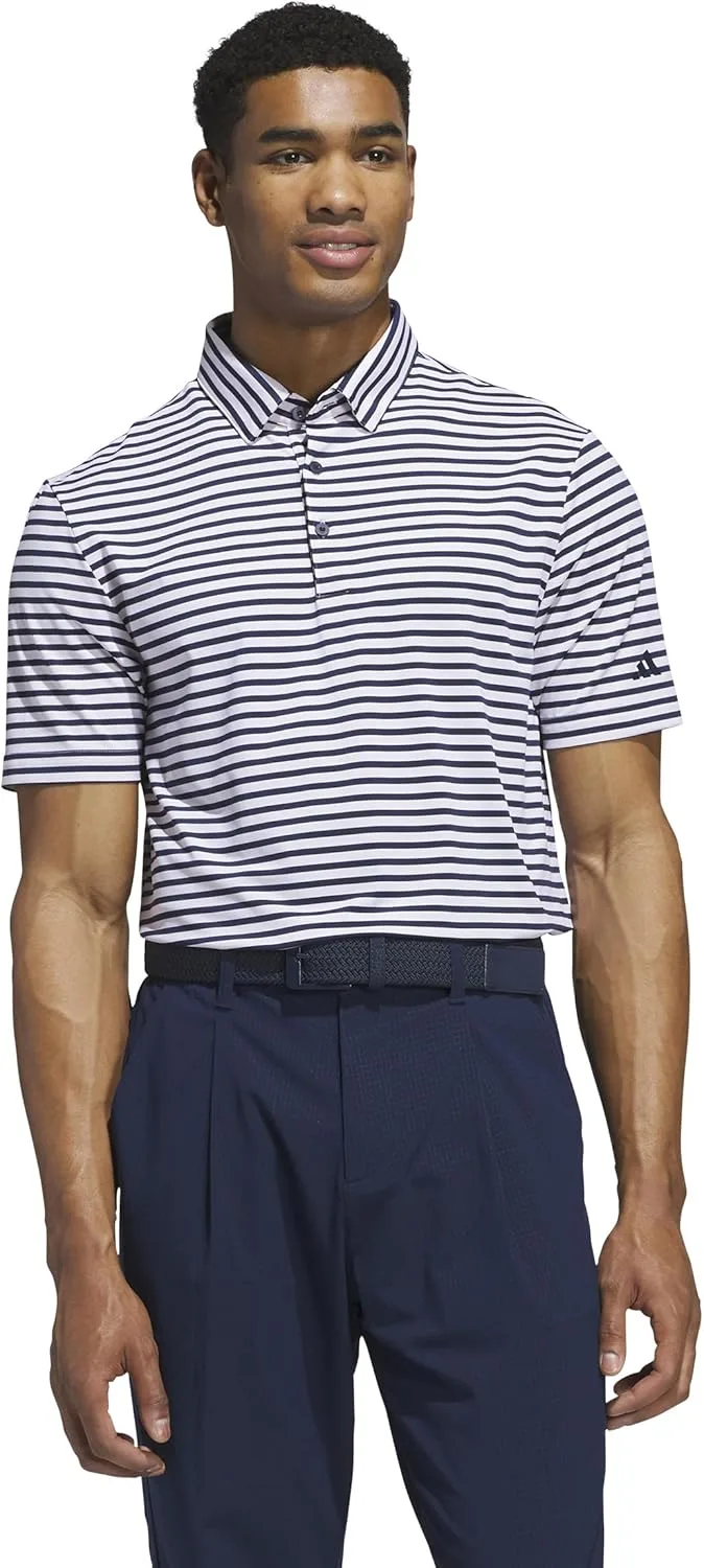 Футболка-поло Adidas Golf Men's ULTIMATE365 в полоску, белый/синий