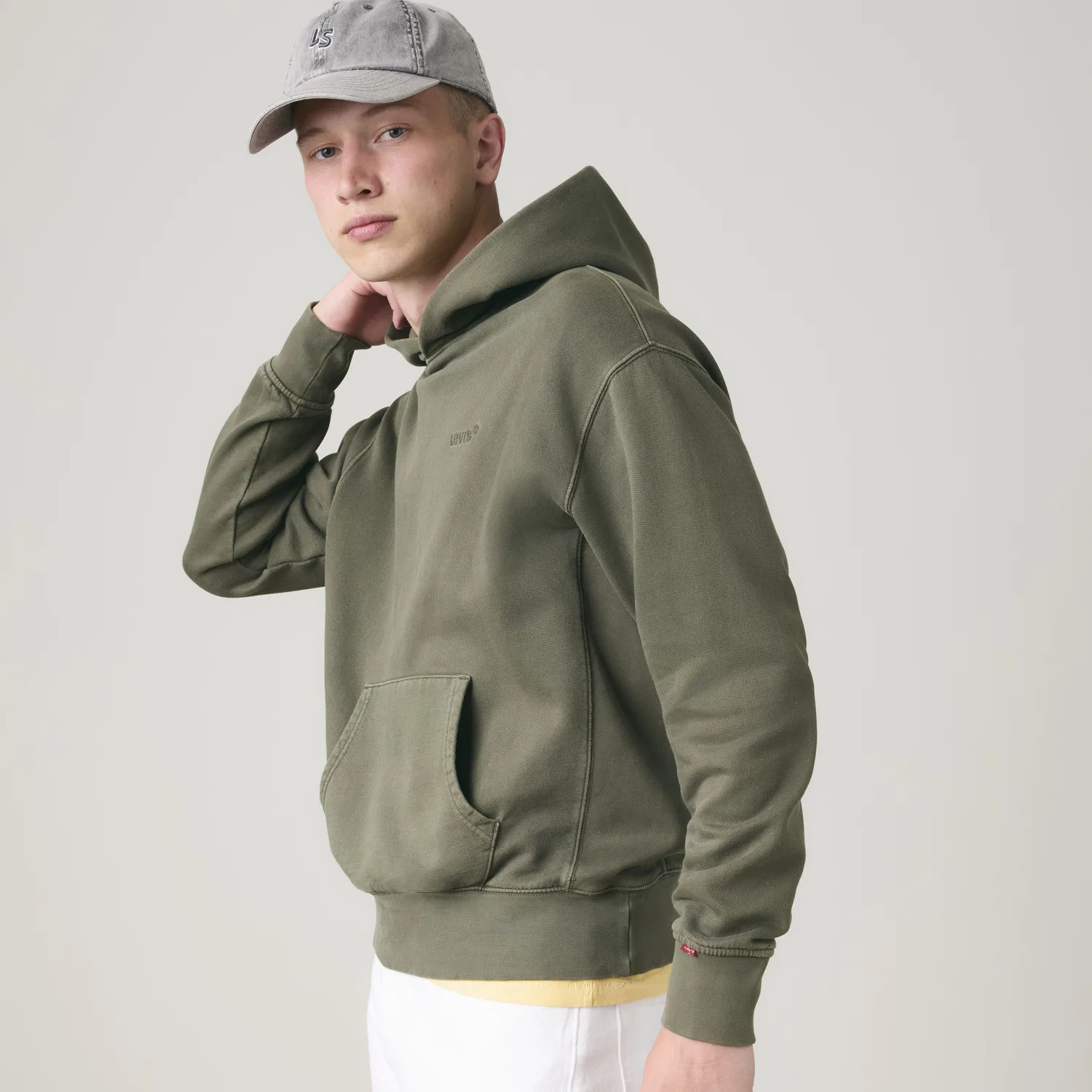 Оригинальная толстовка с капюшоном, окрашенная методом Garment Dye Levi's, Green — фото 2