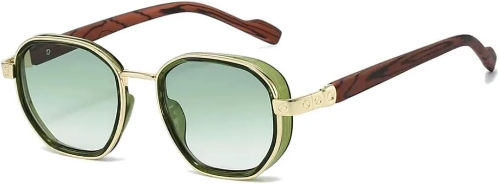 

Солнцезащитные очки с защитой UV400 | Круглые, градиентного цвета | для женщин и мужчин, для занятий спортом на открытом воздухе и вождения LXLHWN, Gold Green