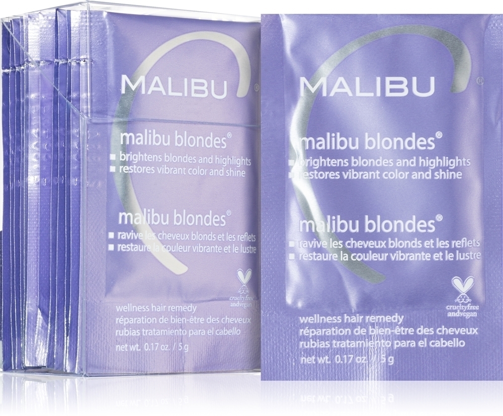 

Оздоровительное средство для волос Malibu Blondes, интенсивное лечение для светлых и осветленных волос Malibu C, 12× 5 гр