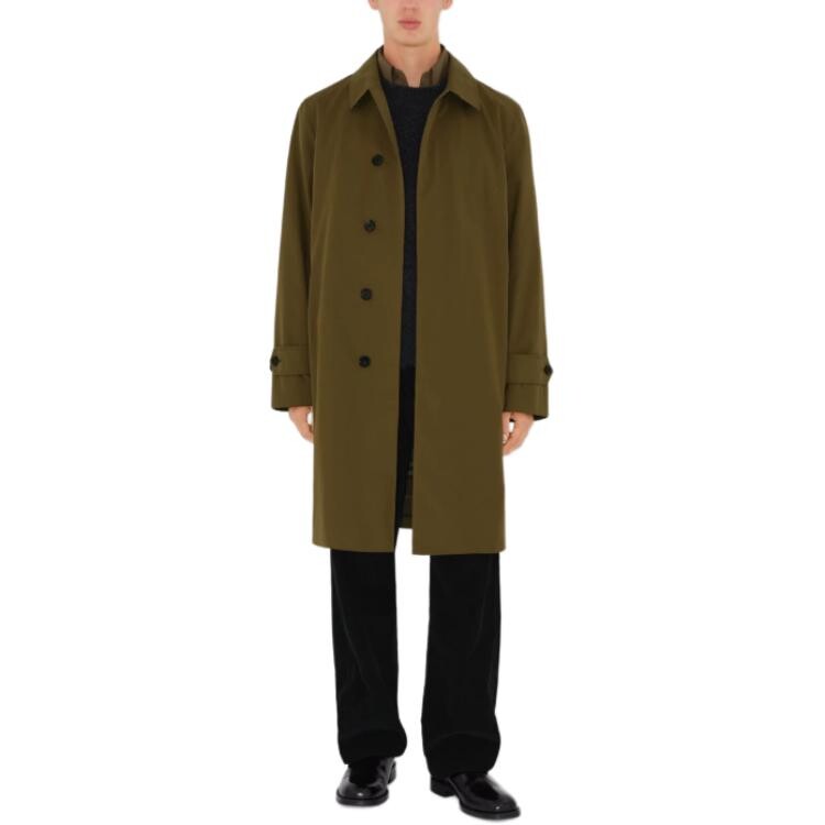 Пальто мужское Burberry оливково-зеленое — фото 4