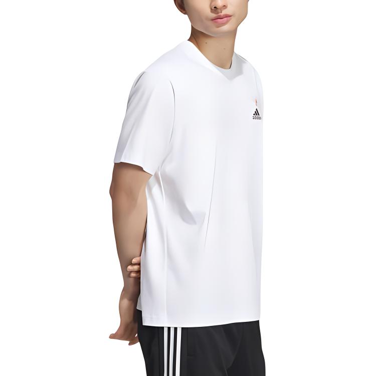 Футболка мужская белая Adidas в коллаборации с художественным мастером Ци Байши — фото 4