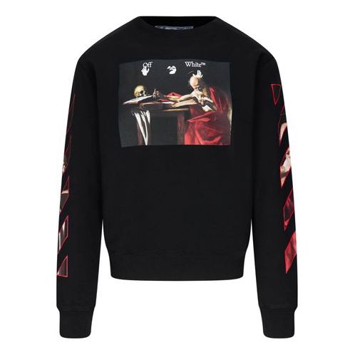 

Худи Off-White Caravaggio Slim Crewneck 'Black/Red', черный