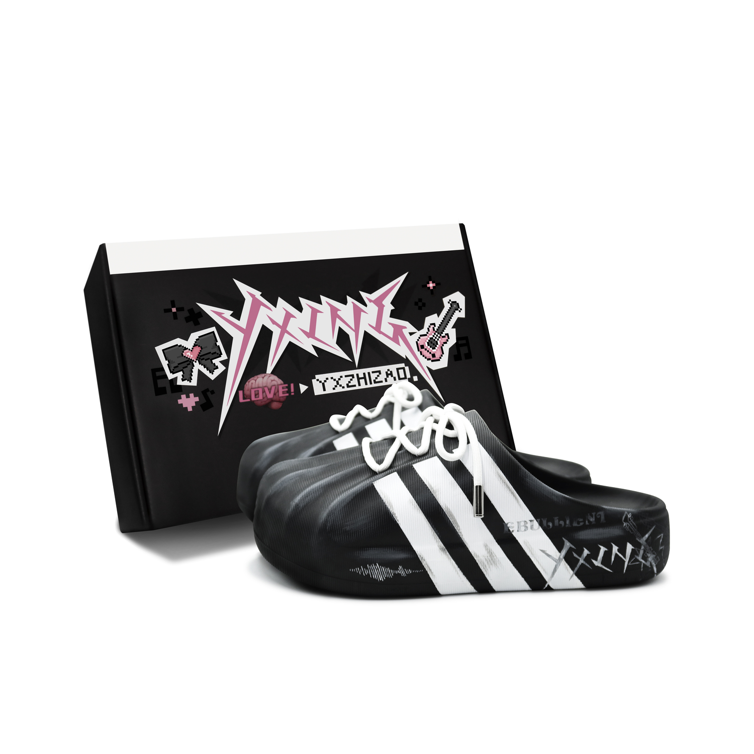 AdiFOM Superstar Тапочки с обёрнутым носком Унисекс Чёрный Белый Серый Adidas Originals