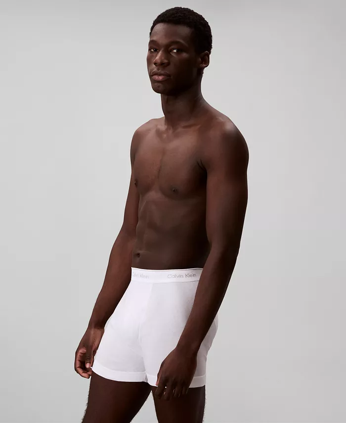 Мужские классические хлопковые боксеры-бриджи 5+1 бонусный набор Calvin Klein, белый — фото 3