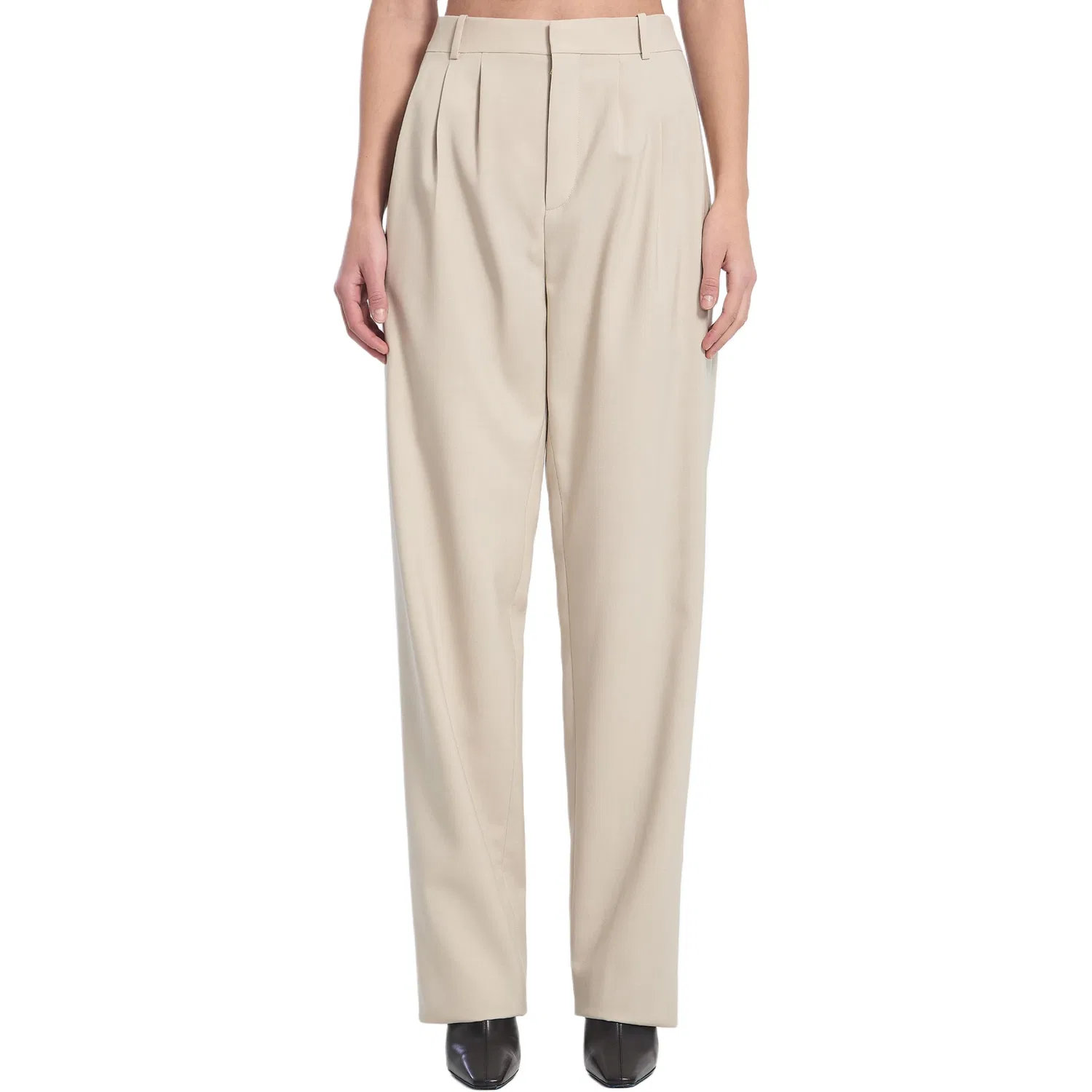 Брюки зауженные Mid Rise Tailored SAINT LAURENT, Light Umber — фото 4