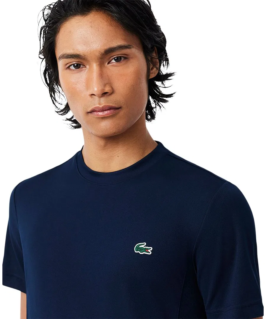 Футболка мужская Lacoste, стандартный крой, круглый вырез, темно-синий — фото 3