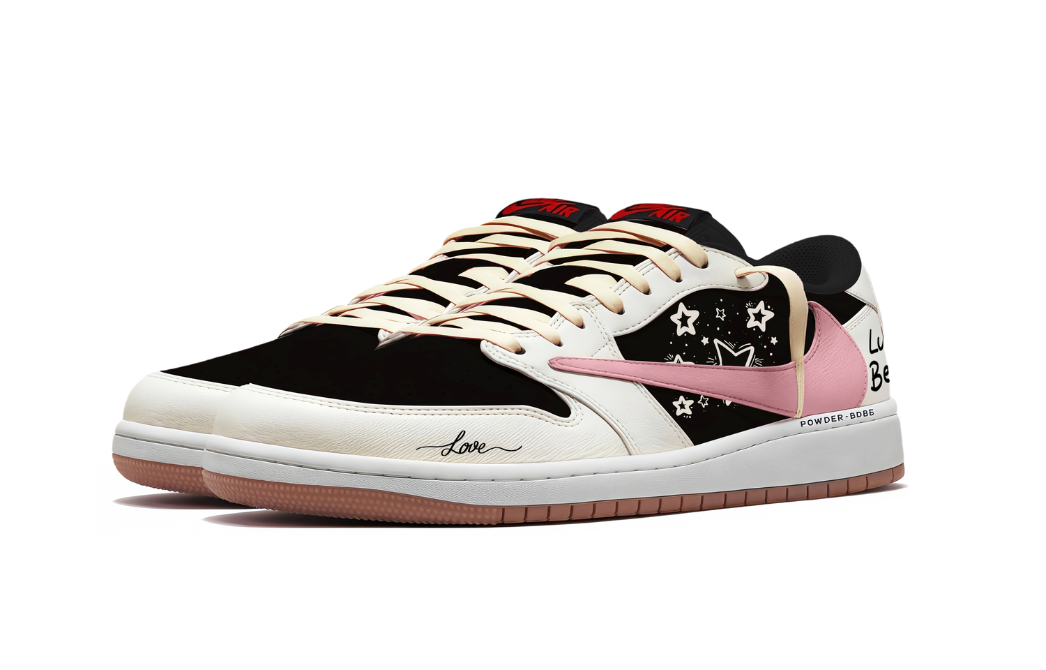 Travis Scott x Air 1 Lucky Star Travis Scott X AJ1 Low амортизация низкий верх винтажные баскетбольные кроссовки унисекс Jordan, розовый — фото 4