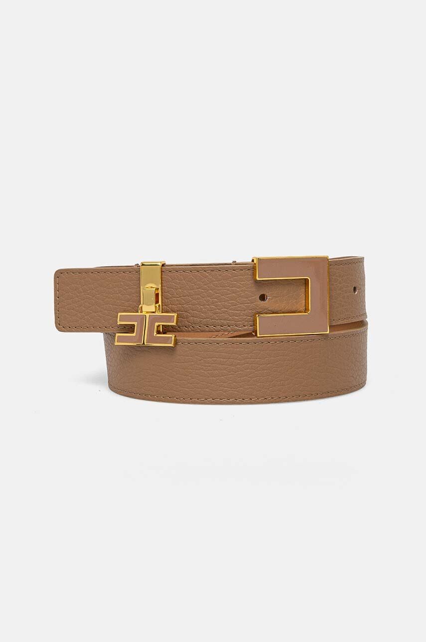 

Кожаный ремень Elisabetta Franchi, бежевый
