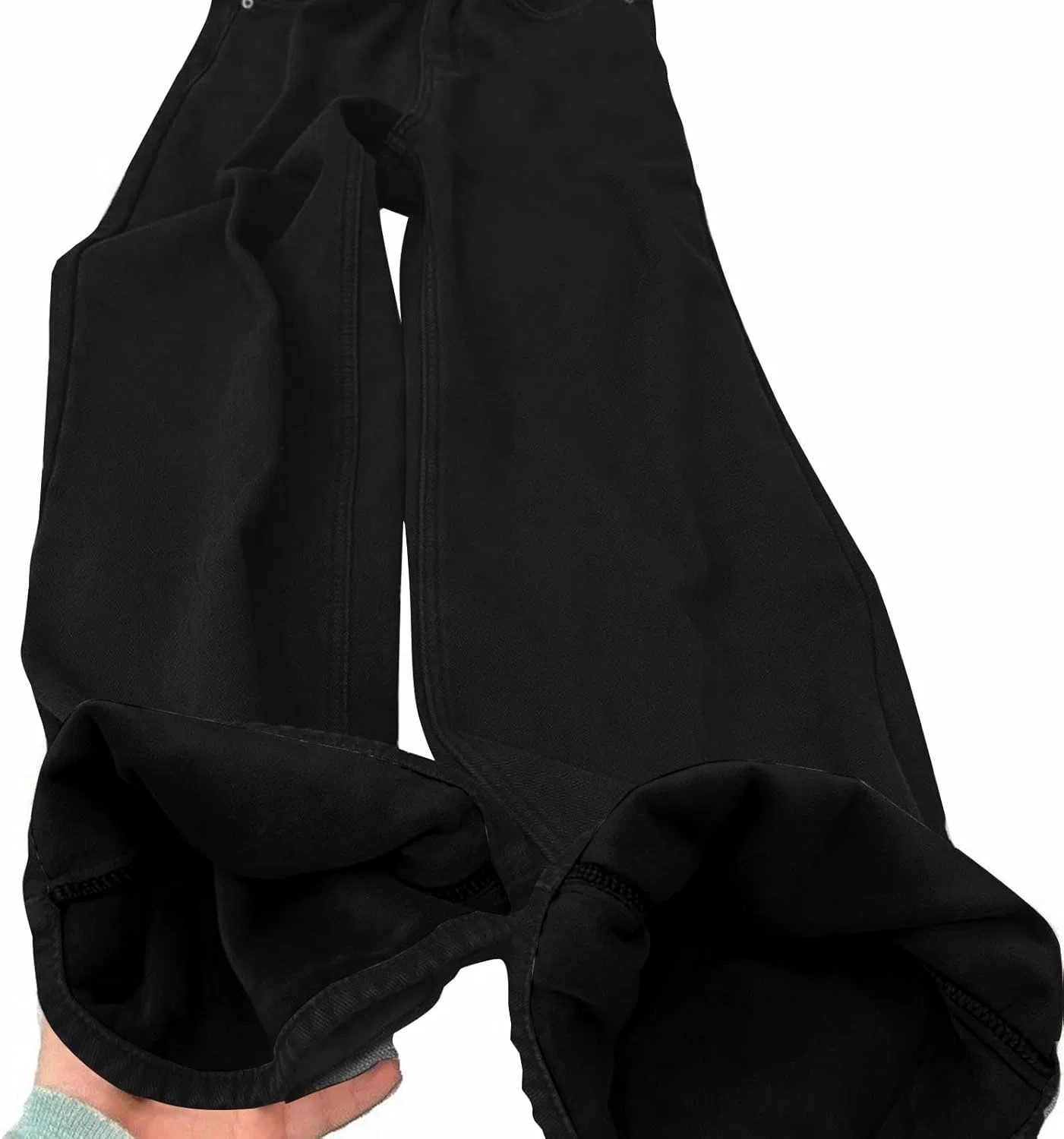 Джинсы утепленные на флисе, черный — фото 2