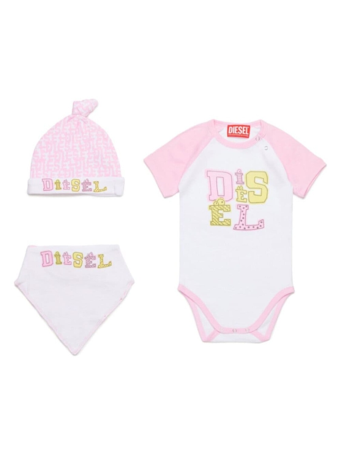 

Diesel Kids комплект для новорожденного в стиле колор-блок, белый