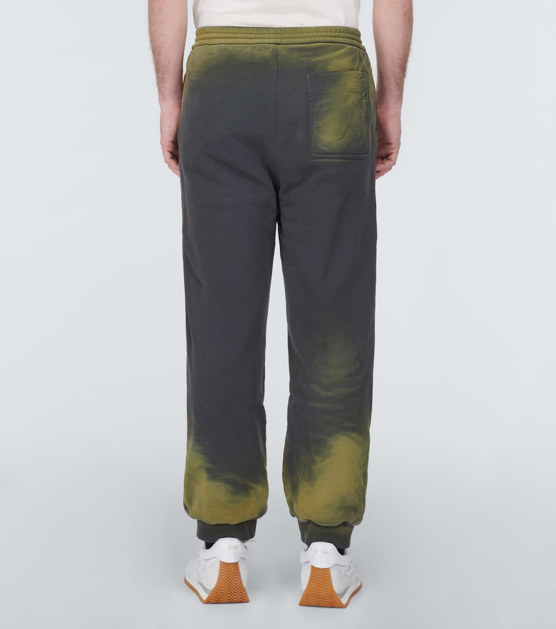 Анаграмма хлопковые джерси спортивные брюки Loewe, Grey/Yellow — фото 4