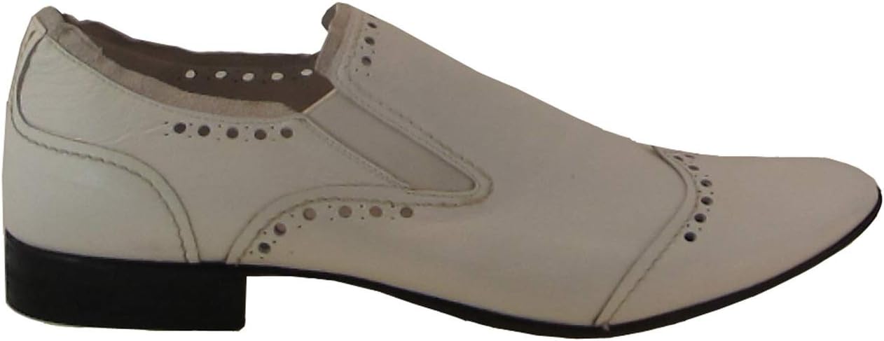 

Мужские итальянские кожаные элегантные туфли слипоны 4054 Spaziouomo, белый