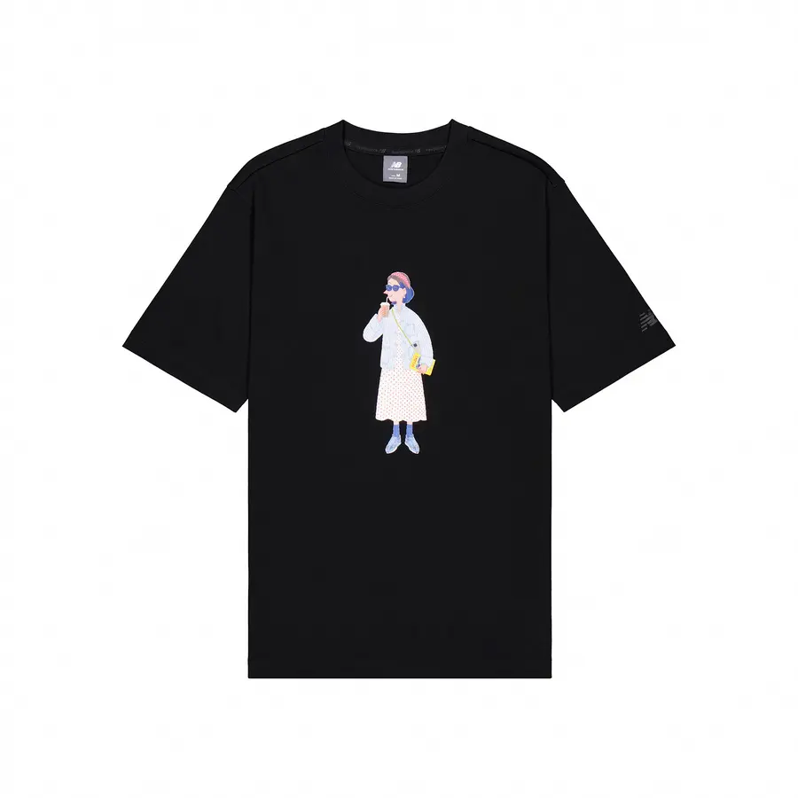 

Футболка с рисунком Mr. Slowboy унисекс, черная New Balance, черный