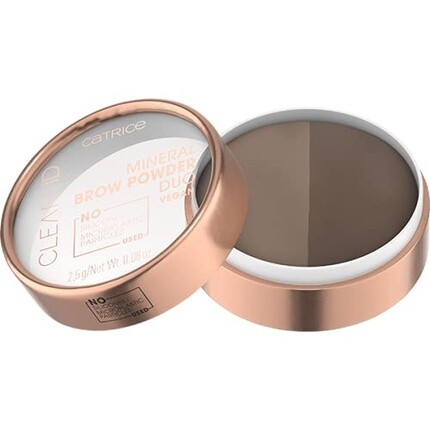 

Минеральная пудра для бровей Clean ID Mineral Brow Powder Duo 010 от светлого до среднего 2,5 г Catrice