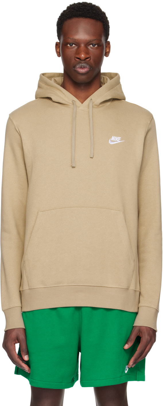 

Толстовка с капюшоном цвета хаки с вышивкой Nike