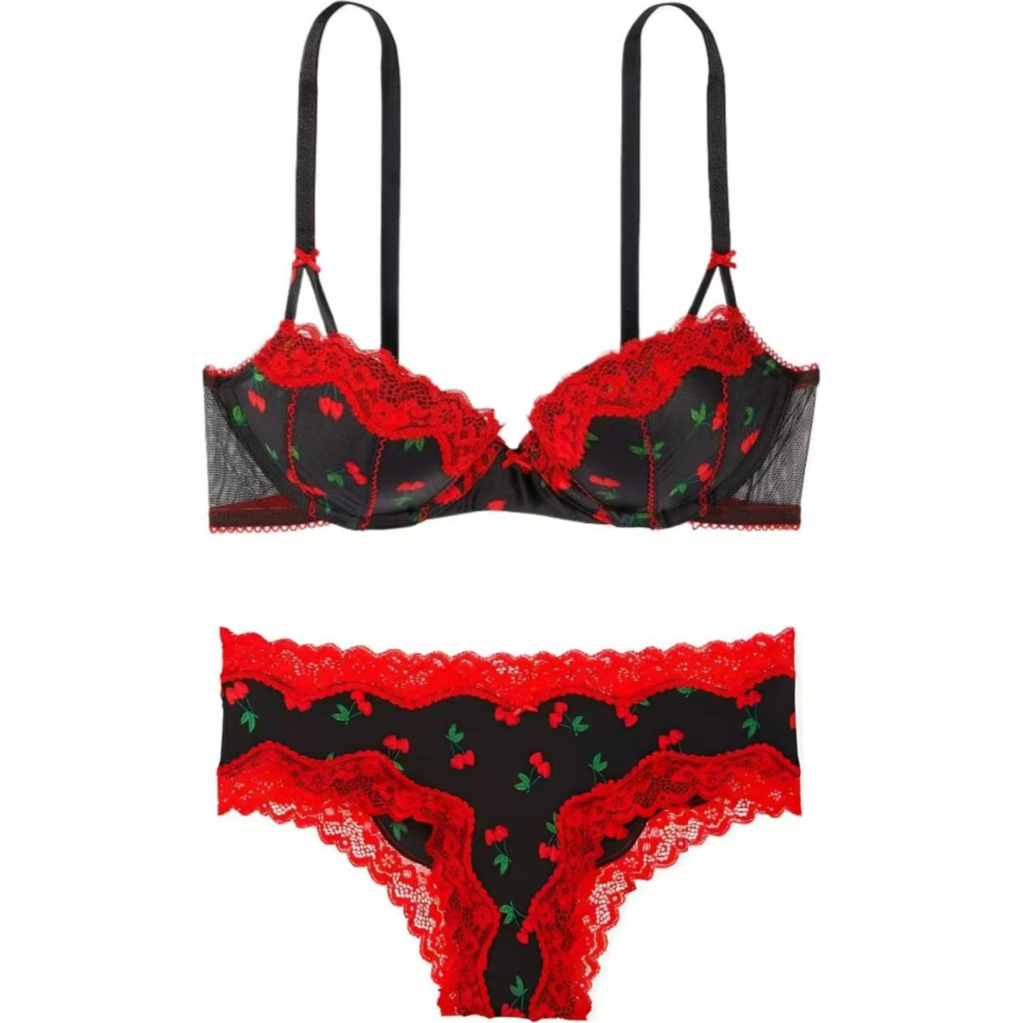 

Victoria's Secret Комплект нижнего белья Women's Black Red