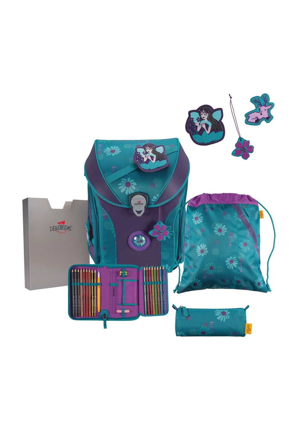 

Набор школьных сумок Ergoflex Max Exclusive, 5 шт DerDieDas, цвет Fairy Flower