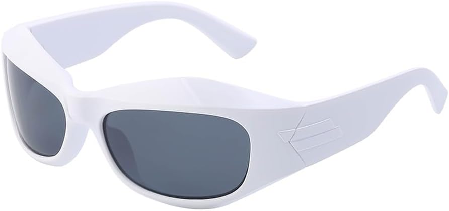 

Солнцезащитные очки в стиле киберпанк для женщин и мужчин, спортивные солнцезащитные очки для женщин, очки в стиле стимпанк, серебристые, защита от УФ-излучения UV400 HYYZZC, C5 Gloss White Gray