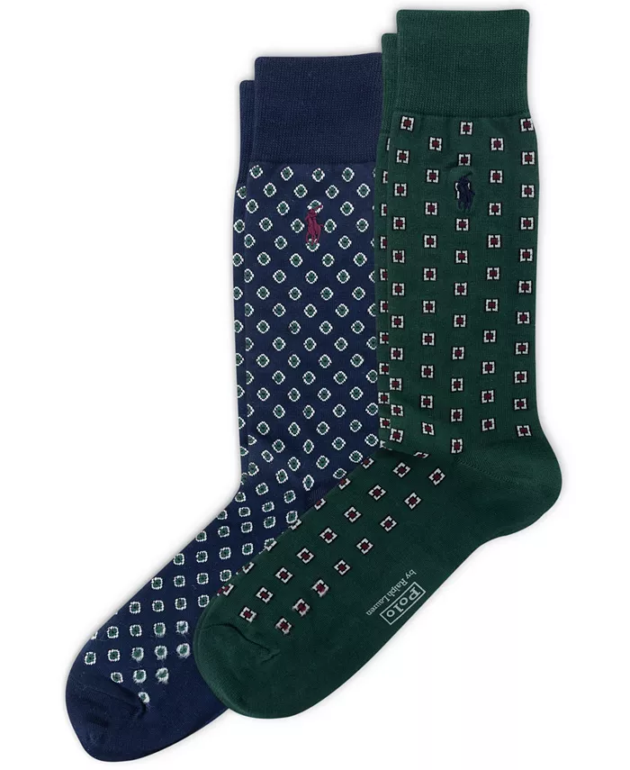 

Мужские носки для костюма с узором фуляр, 2 пары Polo Ralph Lauren, мультиколор