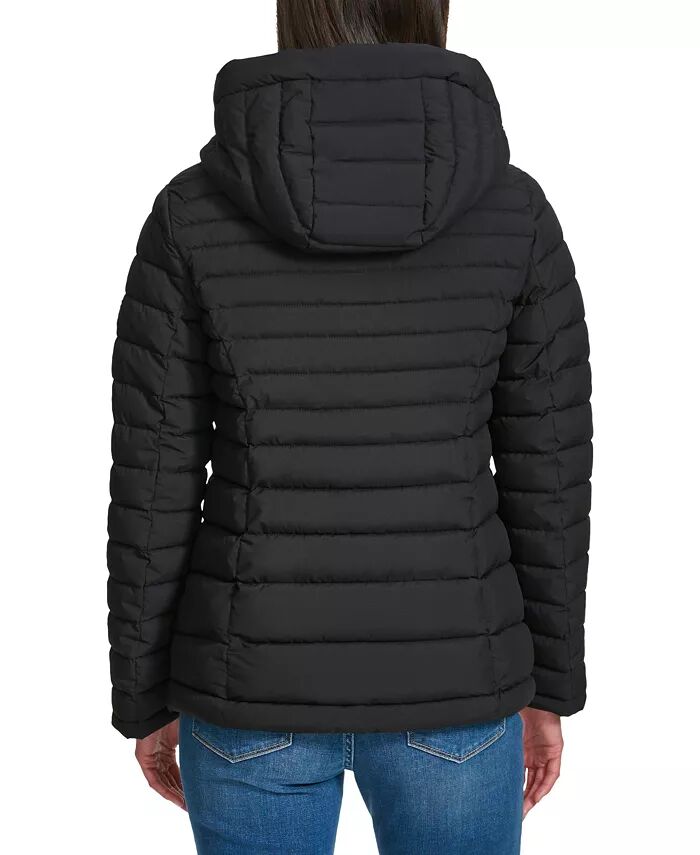 Женское складное стеганое пальто с капюшоном Tommy Hilfiger, черный — фото 2
