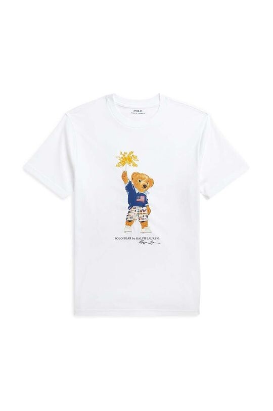 

Детская хлопковая футболка Polo Ralph Lauren, белый