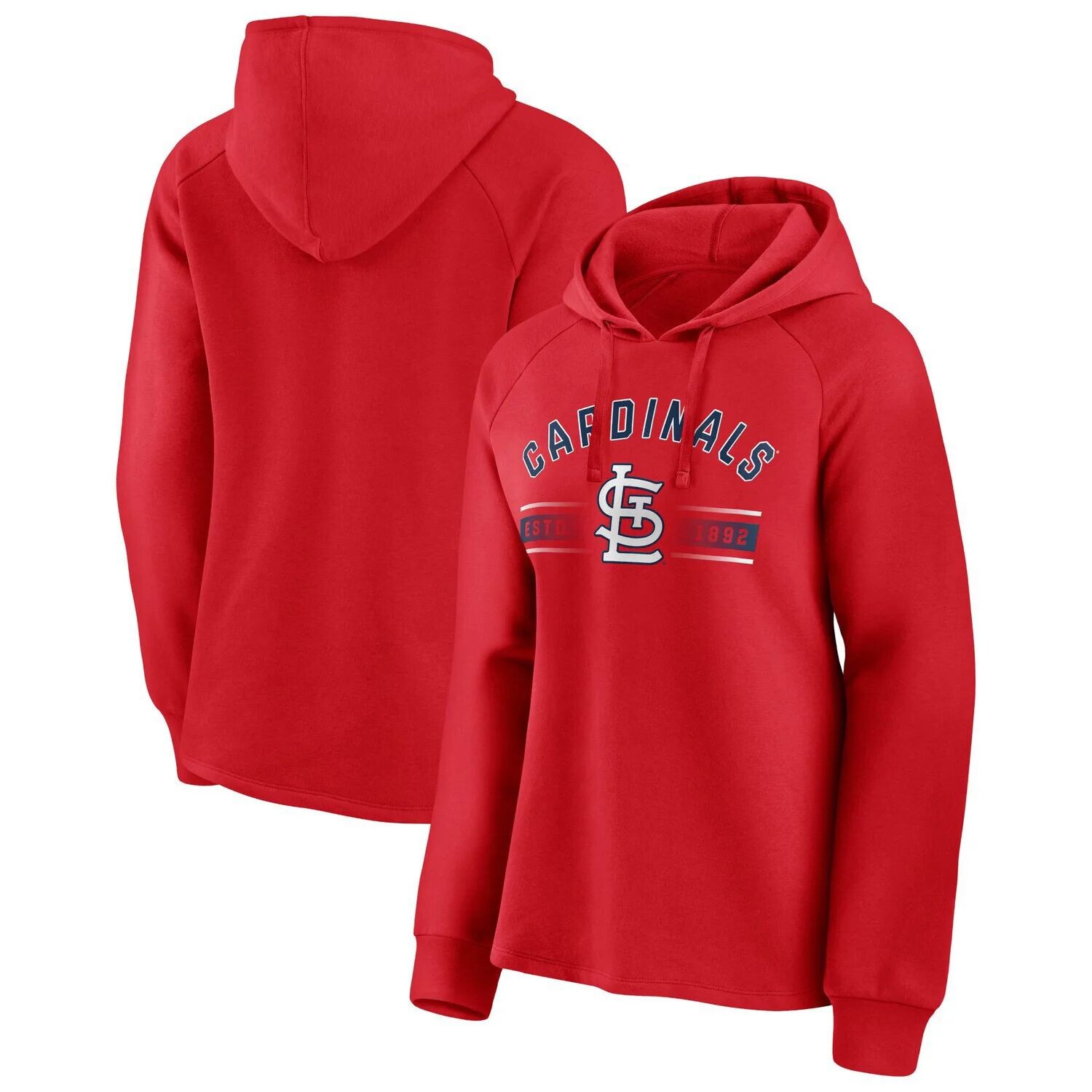 

Женский красный пуловер с капюшоном Fanatics St. Louis Cardinals Perfect Play реглан Fanatics
