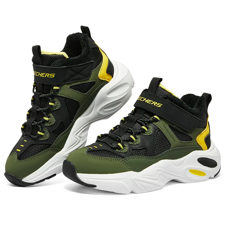 Skechers Детские кроссовки мид-топ устойчивые к истиранию olive black — фото 4