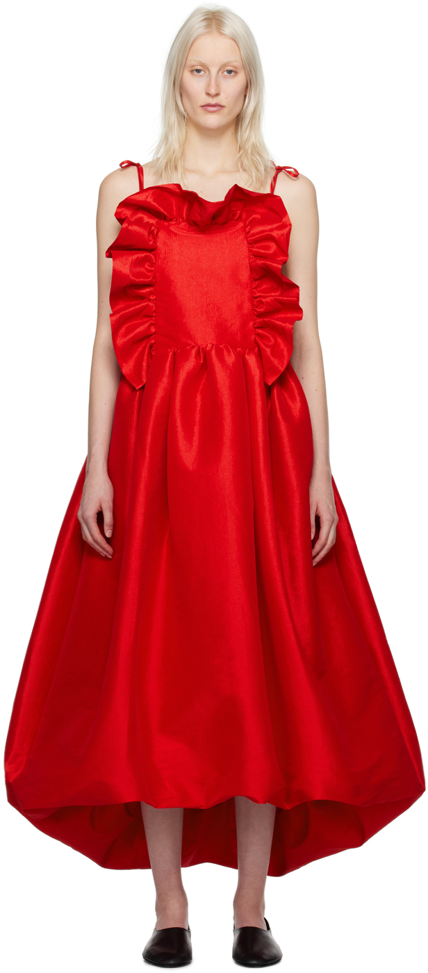 

Эксклюзивное платье SSENSE Ramya Maxi Kika Vargas, красный