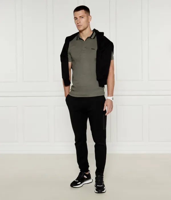 Поло Пауле slim fit Boss Green, хаки — фото 2
