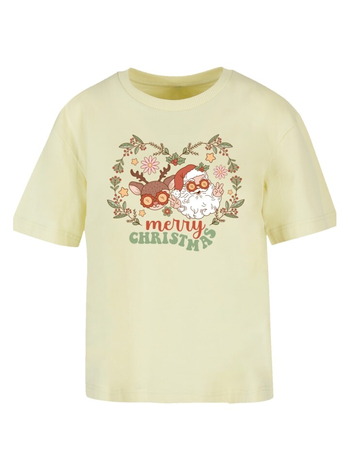 

Футболка F4NT4STIC Tee Weihnachten Hippie Santa And Reindeer, цвет softyellow