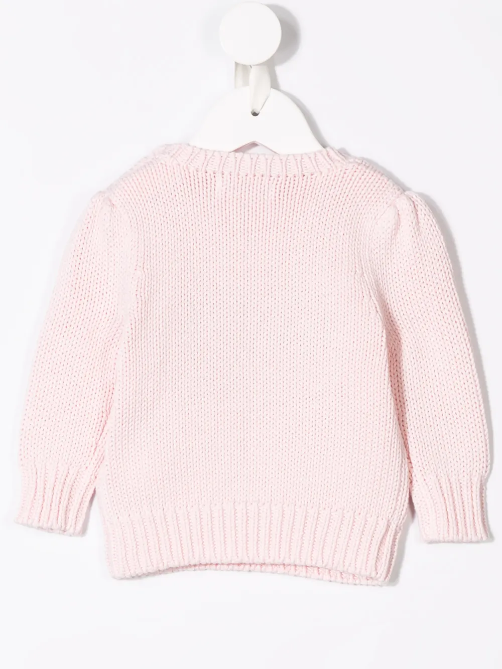 Трикотажный свитер с узором флага Polo Ralph Lauren Kids, розовый — фото 2