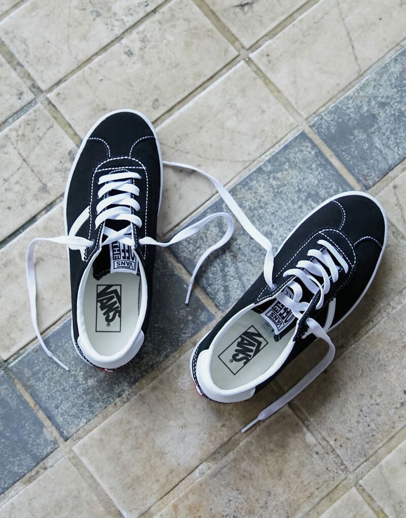 Vans - Sport - Черные низкие кеды на белой подошве — фото 2