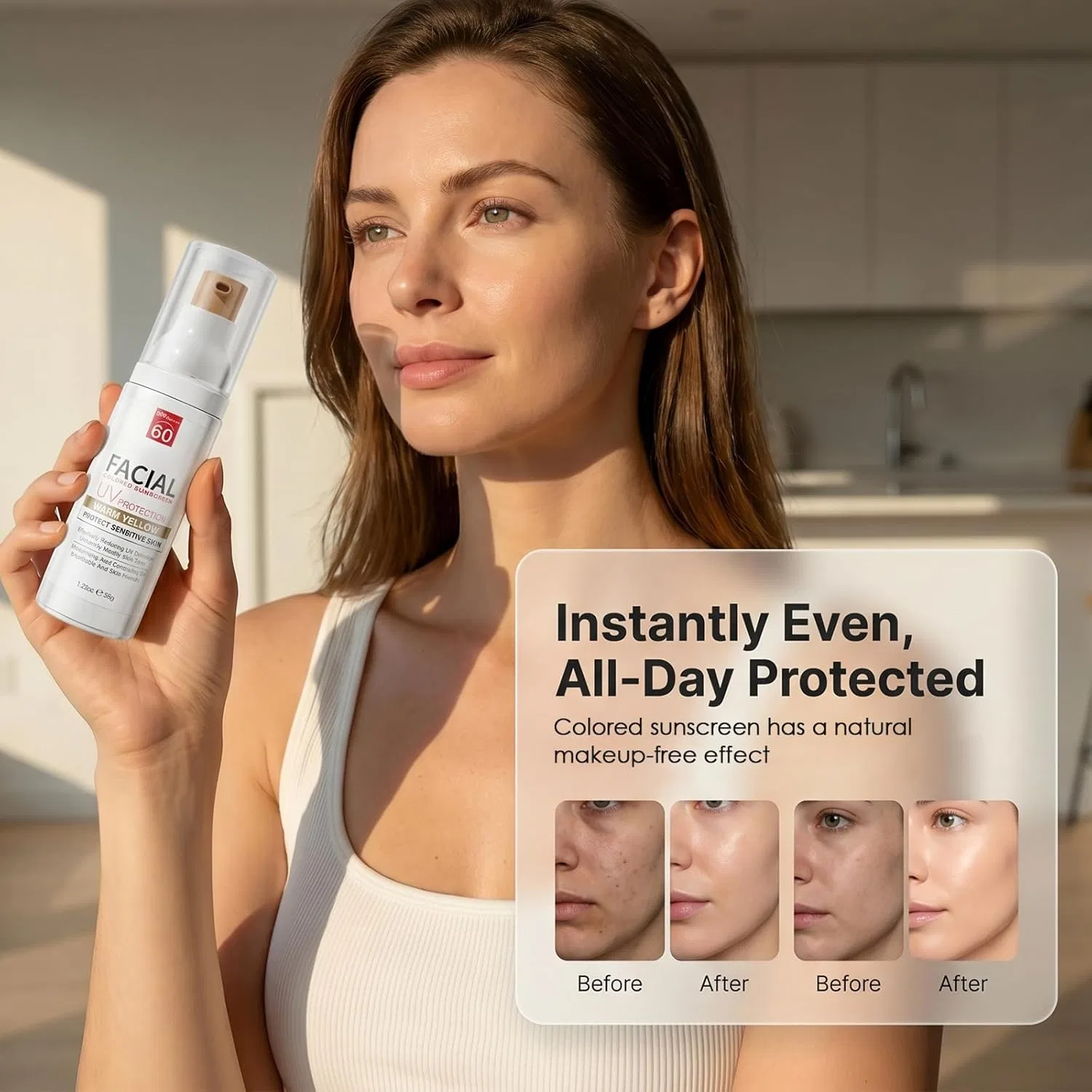 Солнцезащитный крем для лица SPF60+ 35 мл Probuk, Type White — фото 3