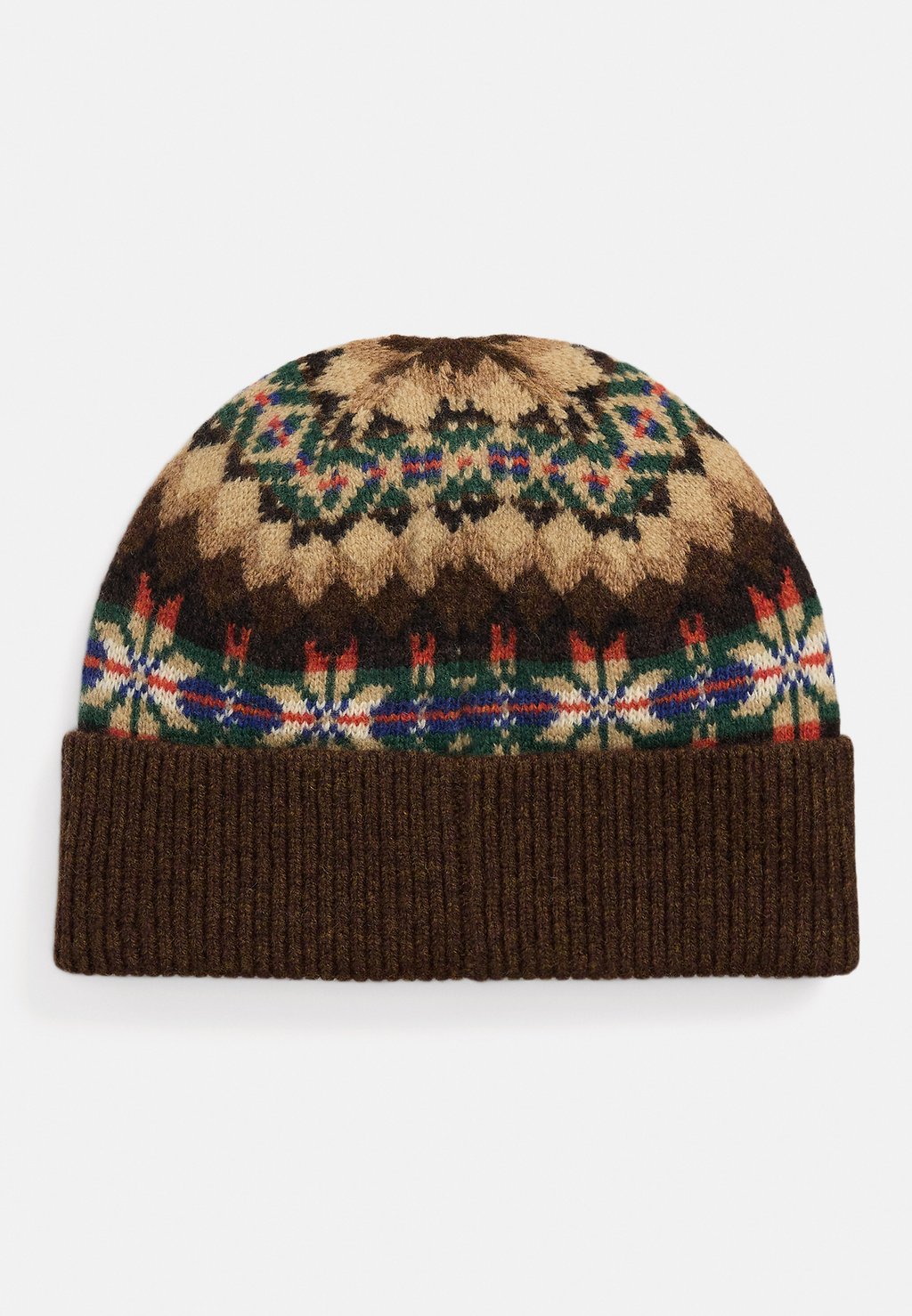 

Шапка FAIR ISLE WOOL-BLEND BEANIE Polo Ralph Lauren, коричневый