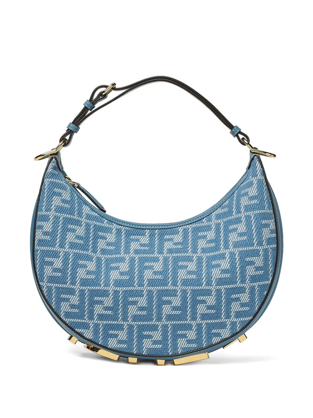 

Сумка через плечо с полумесяцем и логотипом Fendi, синий