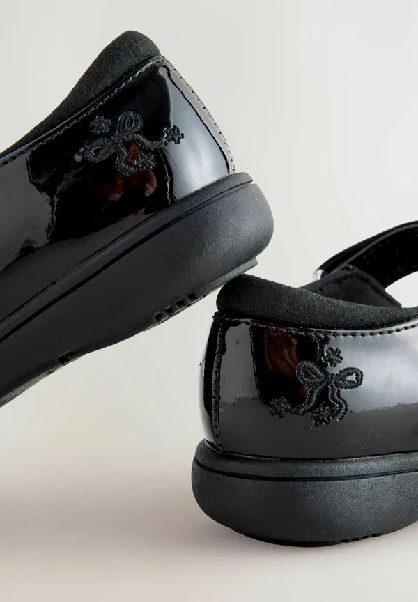 Туфли-лодочки Next Regular fit bow mary jane school baby shoes, черный лакированный — фото 4